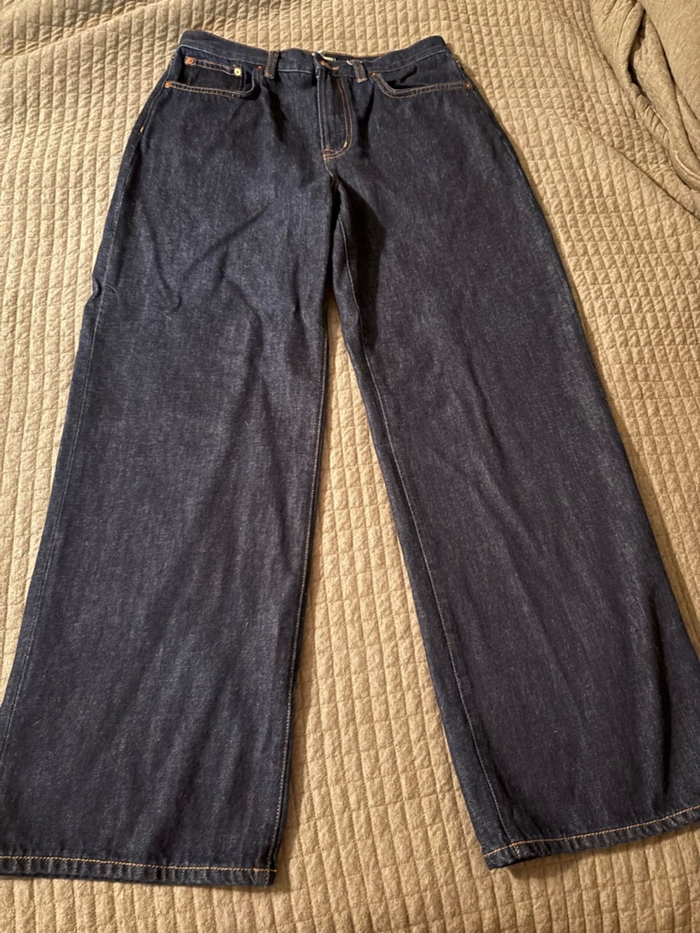 Madewell Perfect Vintage Wide-Leg Jeans in Dark Rinse Wash Soft Drape - Picture 4 of 8